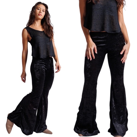 Kucoon Designs Black Velvet Flair Pants - Picture 14 of 15